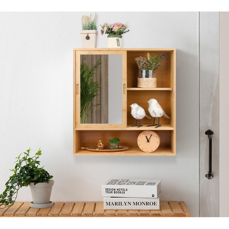 Gracie Oaks Bamboo Medicine Mirror,Mirrored With 2